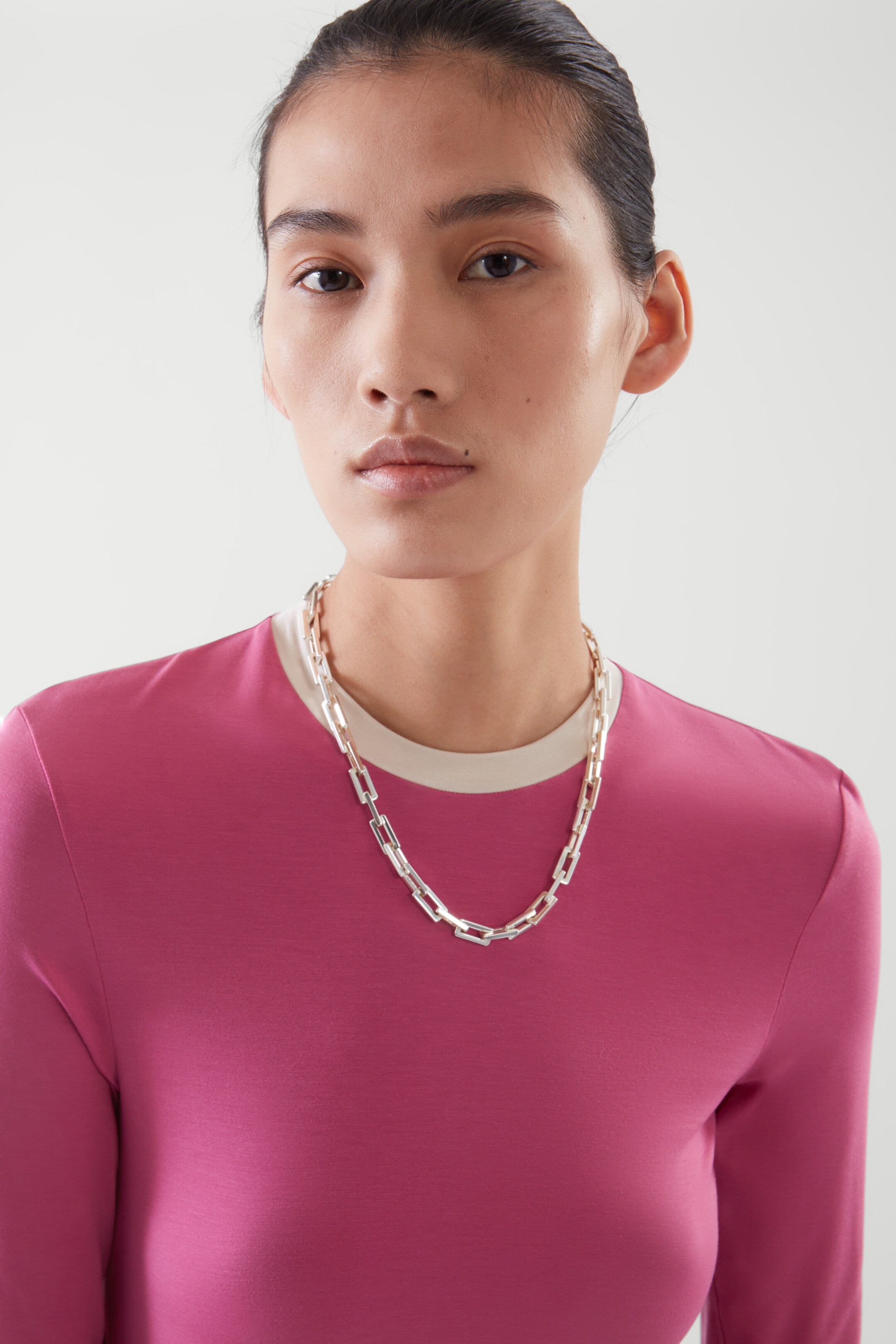 Front image of cos LONG-SLEEVED TOP in PINK