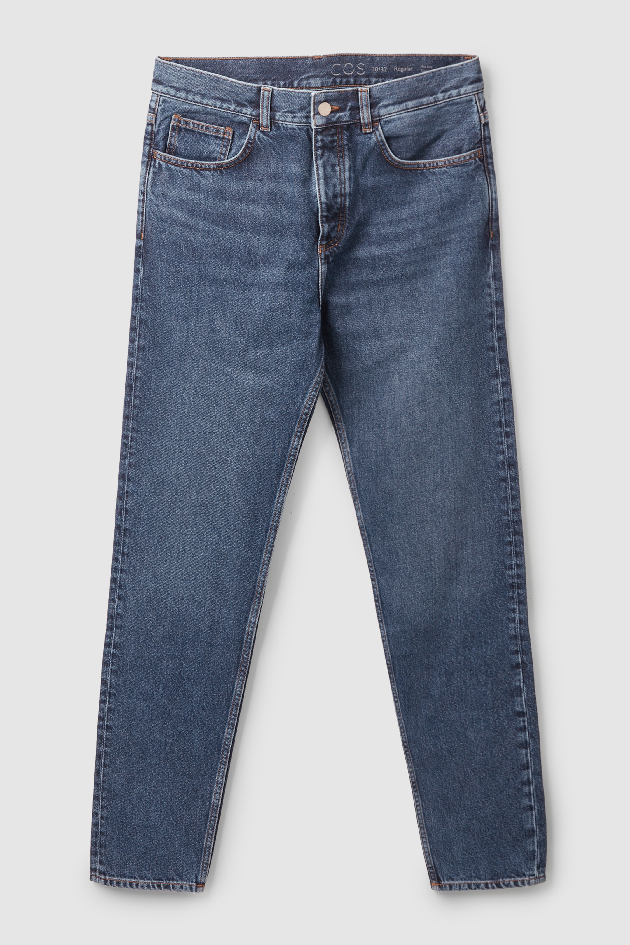 Front image of cos REGULAR-FIT JEANS in MID-BLUE