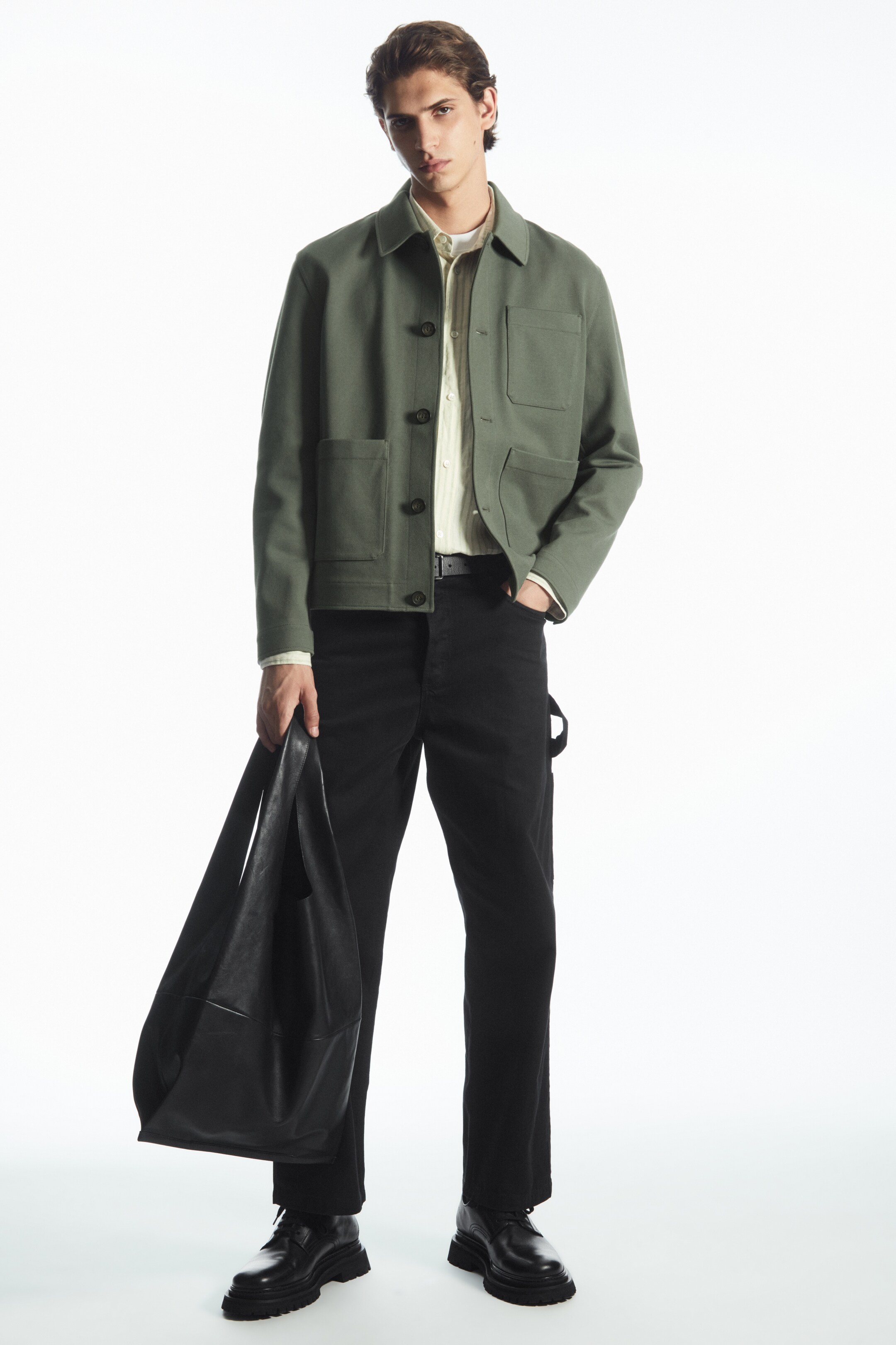 Green utility store jacket