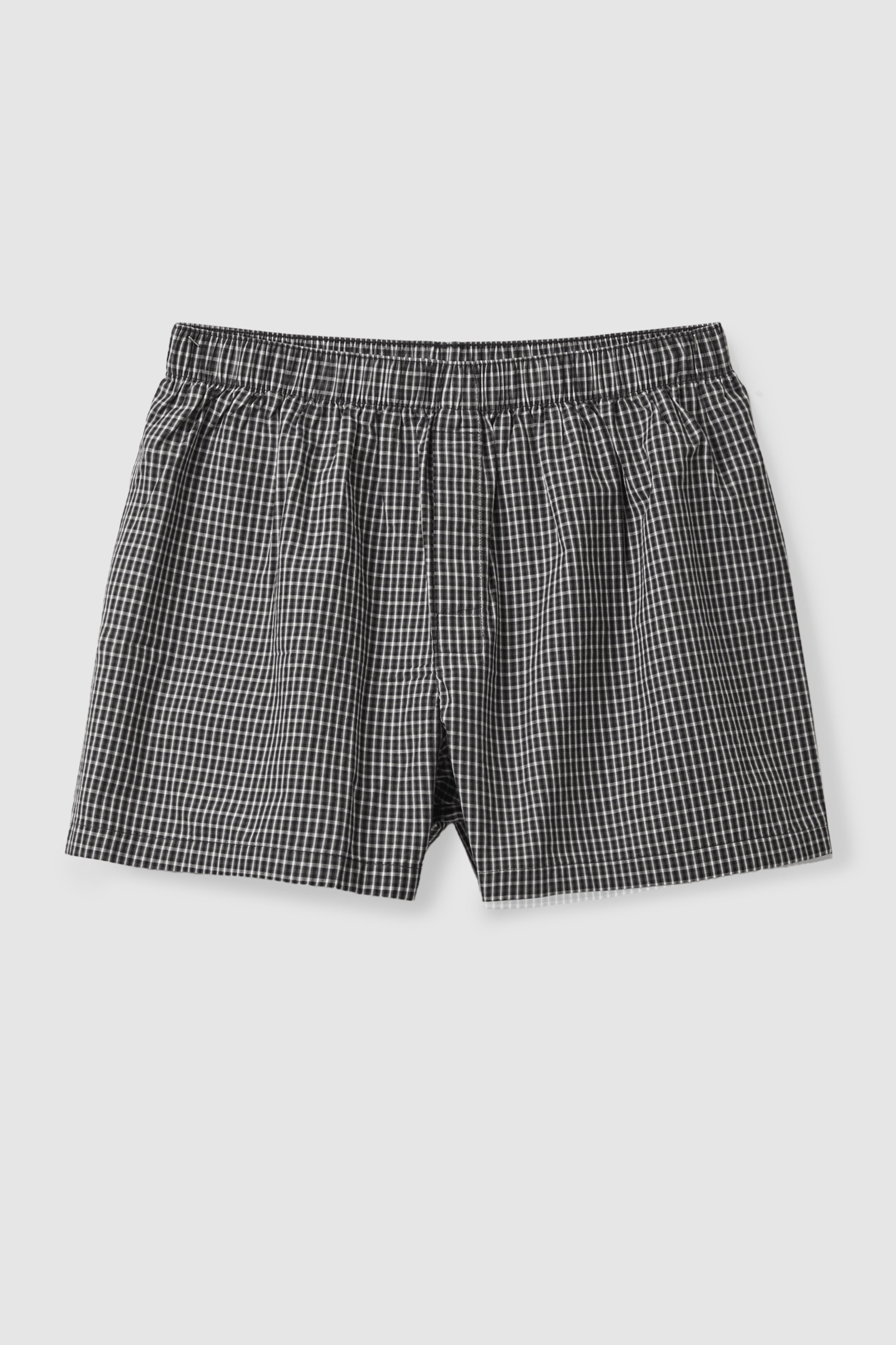 Front image of cos COTTON CHAMBRAY BOXERS in BLACK