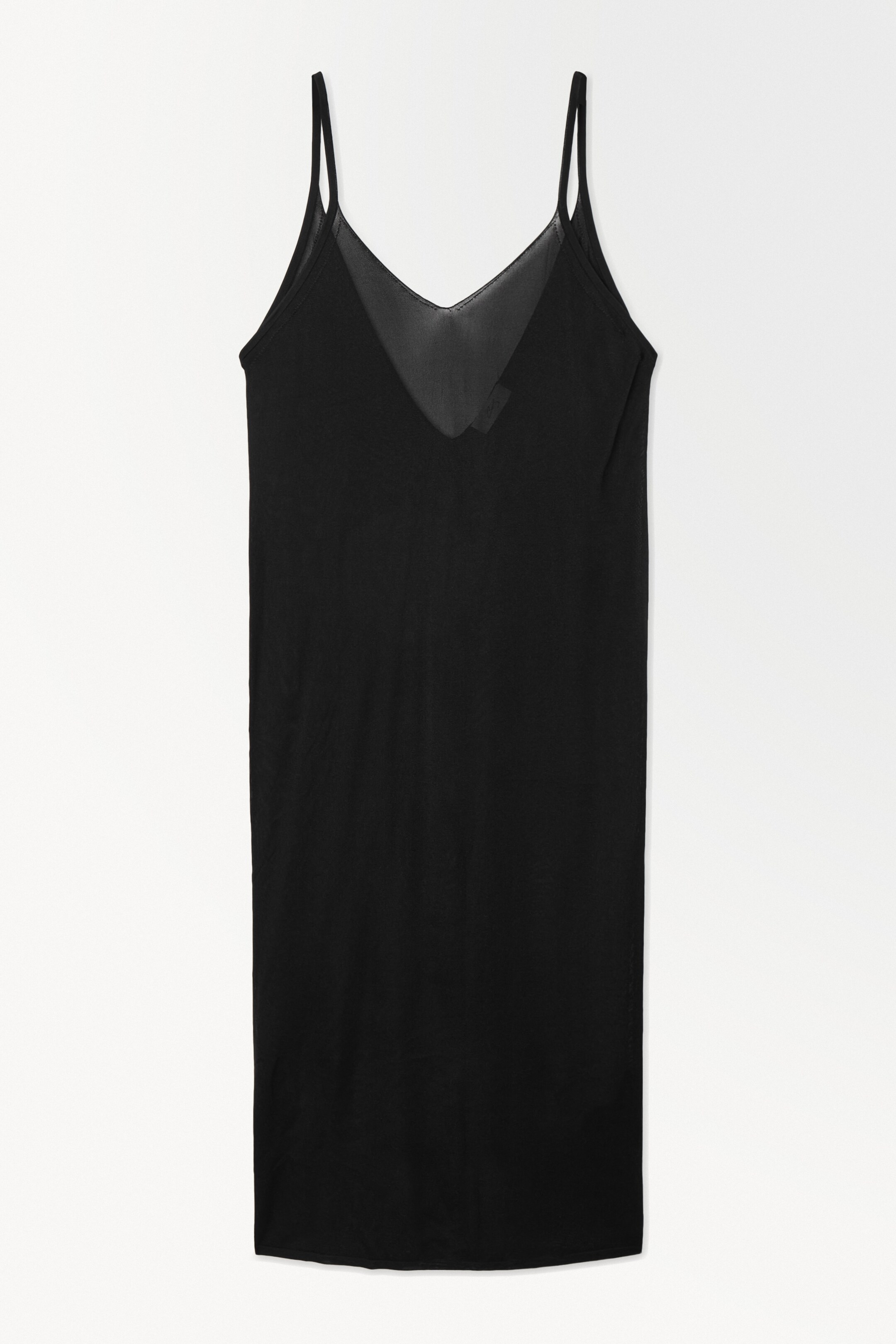 The sheer knitted slip dress - BLACK - women | COS AU