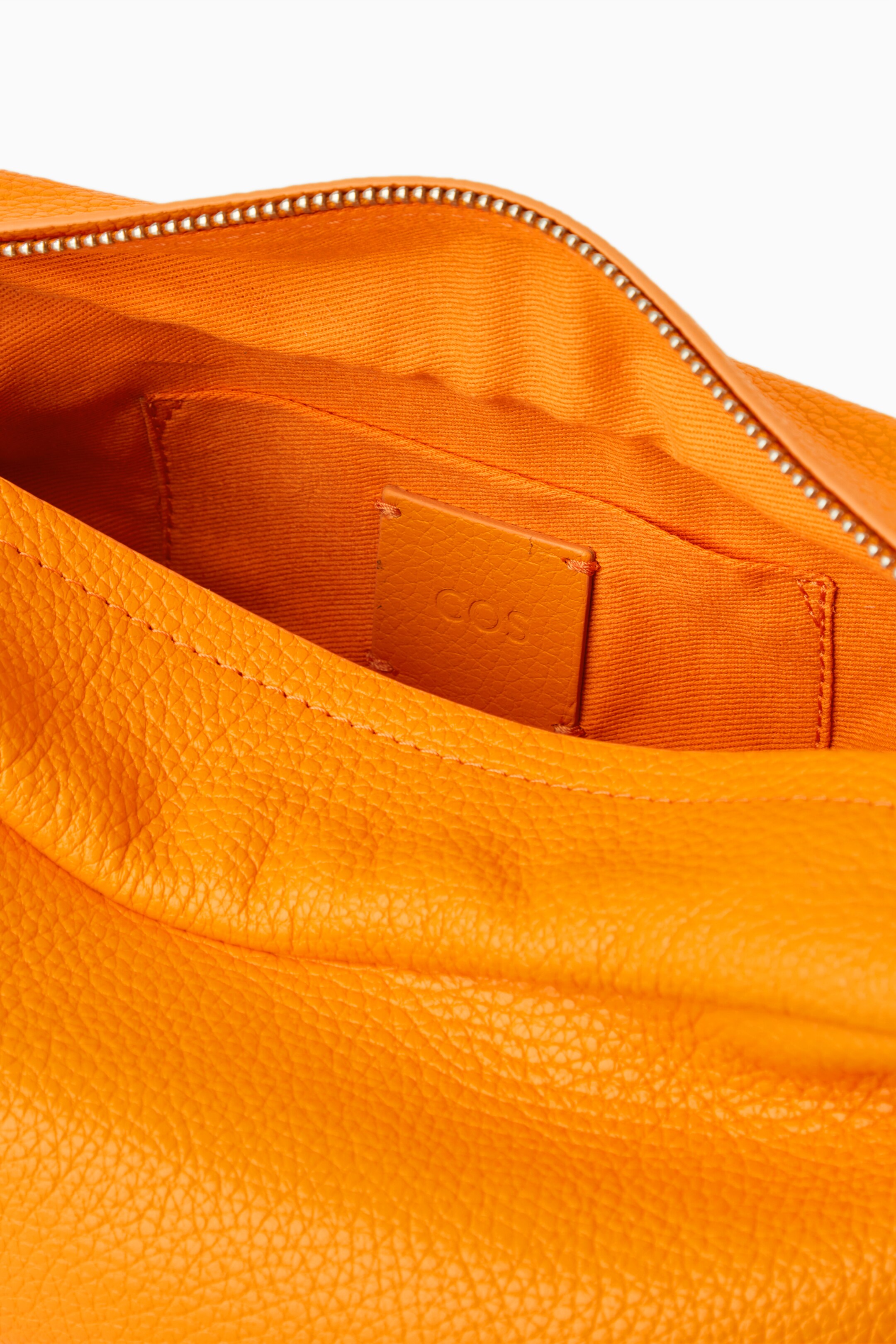 COS Leather Phone Pouch With Strap in Orange