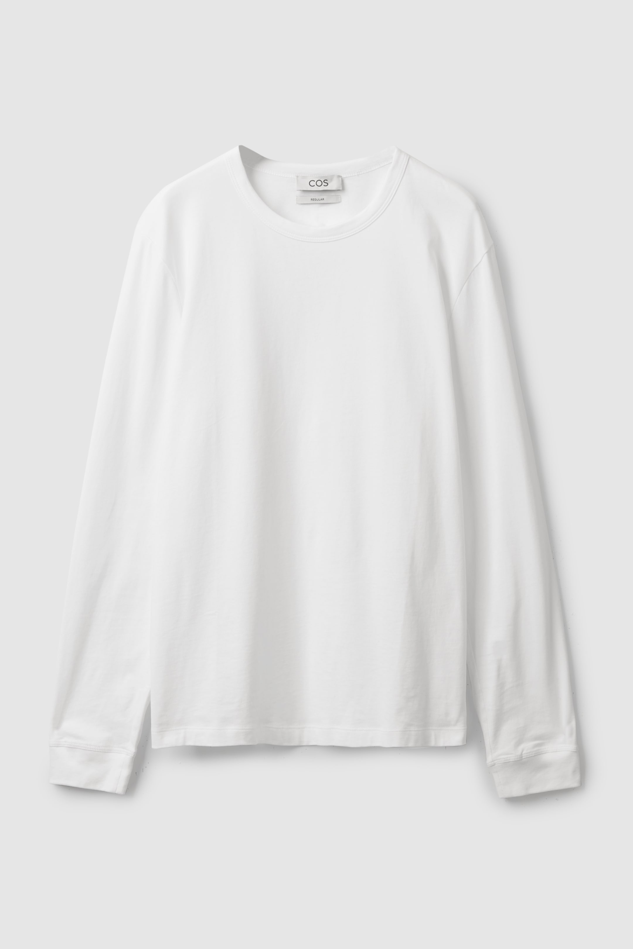 Front image of cos LONG SLEEVE T-SHIRT in WHITE