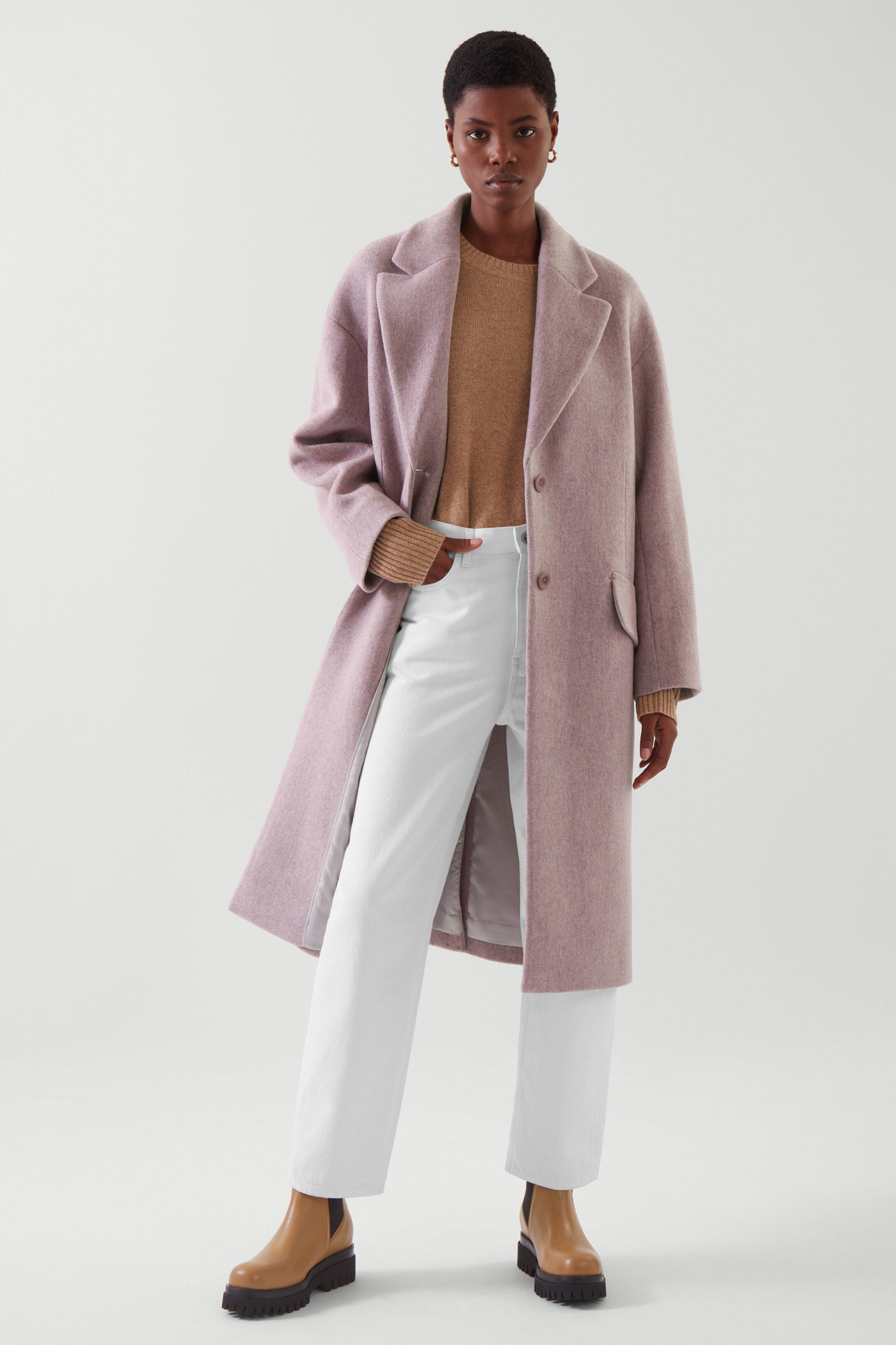 Single-breasted wool-blend coat - DUSTY 