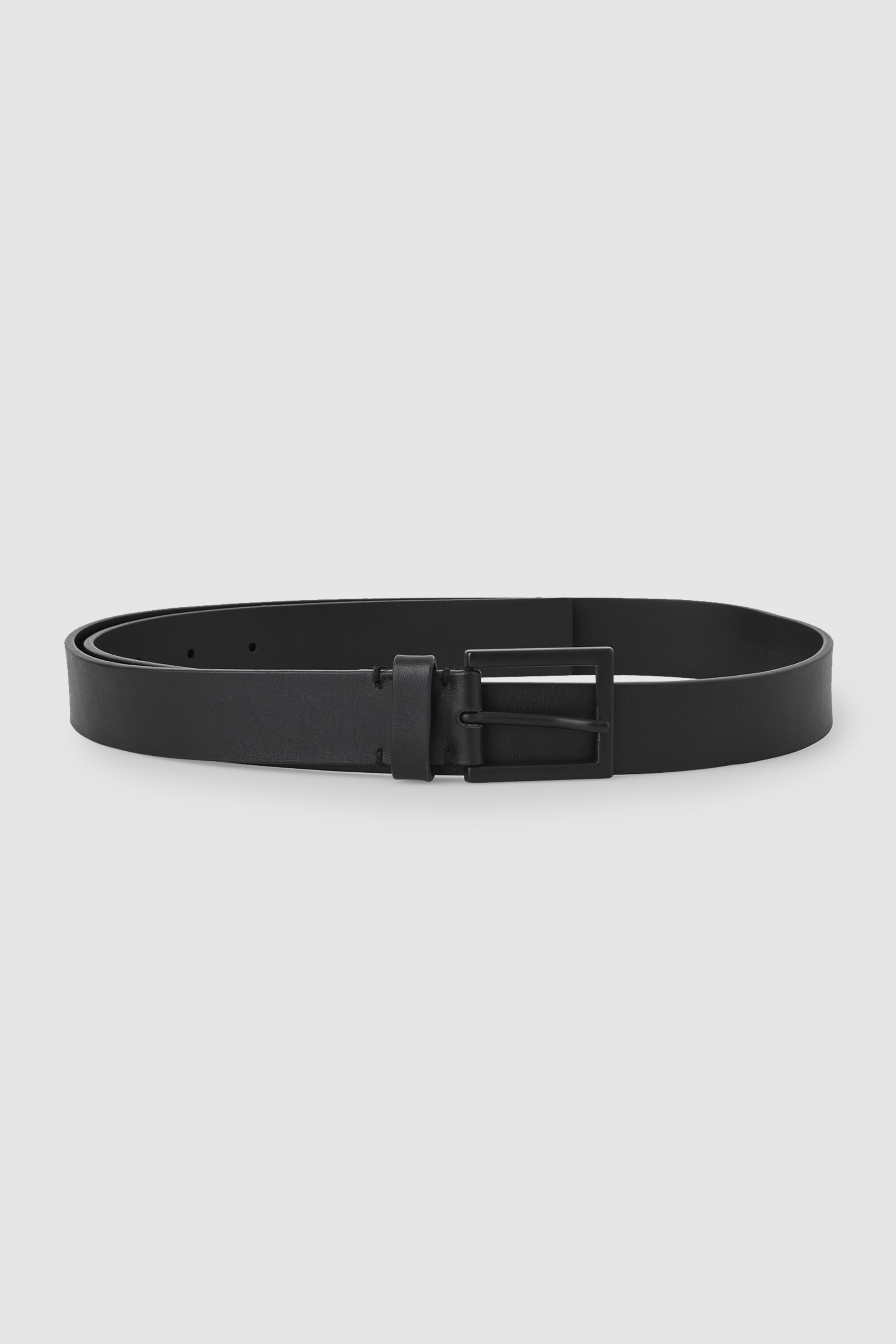 LEATHER BELT WITH MATTE BUCKLE