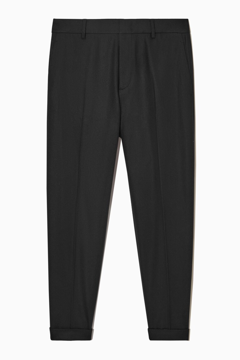 TAPERED WOOL PANTS