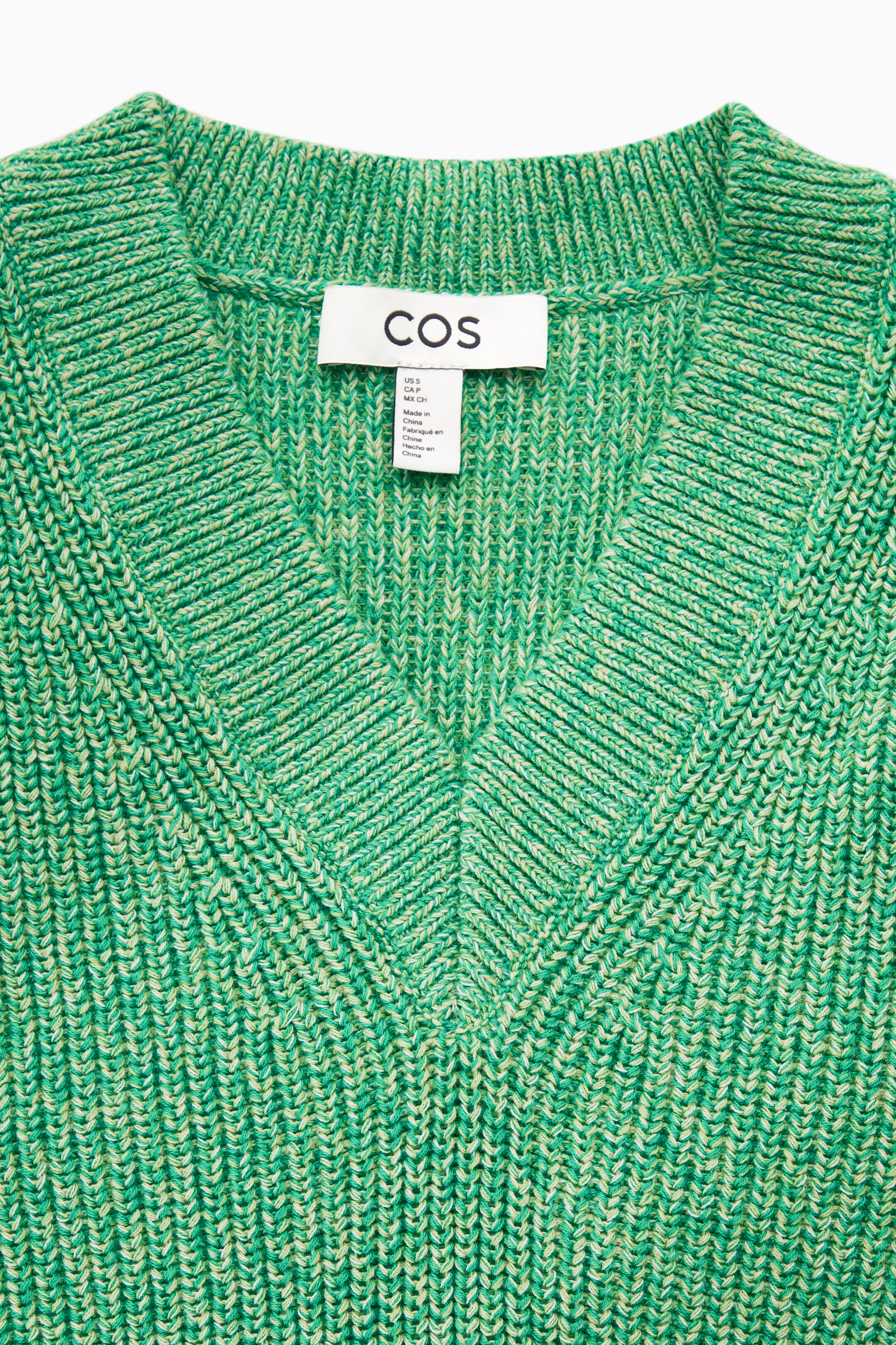 Chunky knit vest - BRIGHT GREEN MÉLANGE - women | COS AU