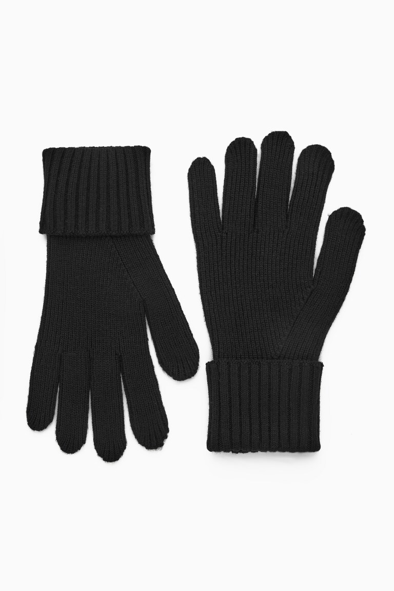 RIBBED WOOL GLOVES