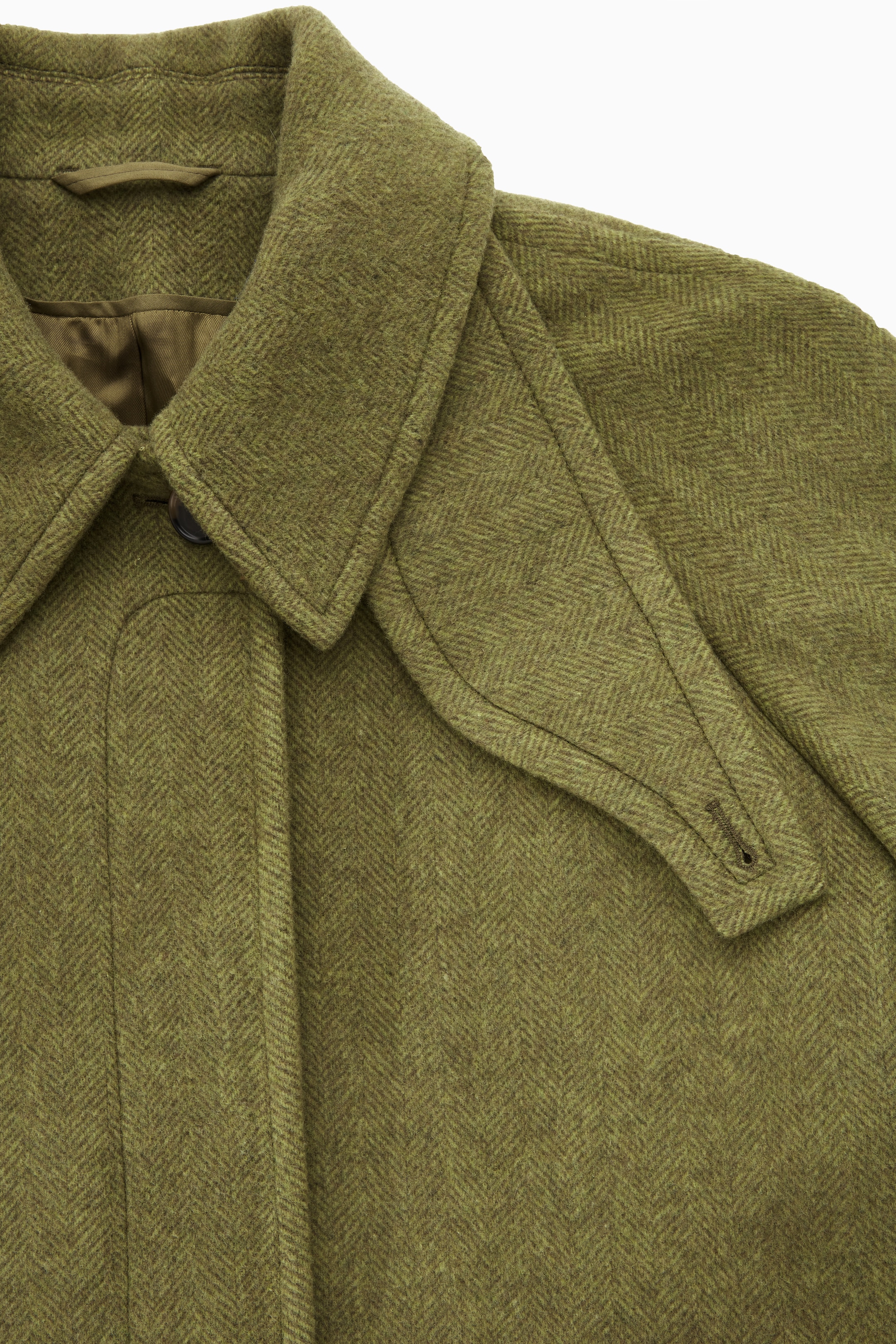 cos green wool blend tailored coat