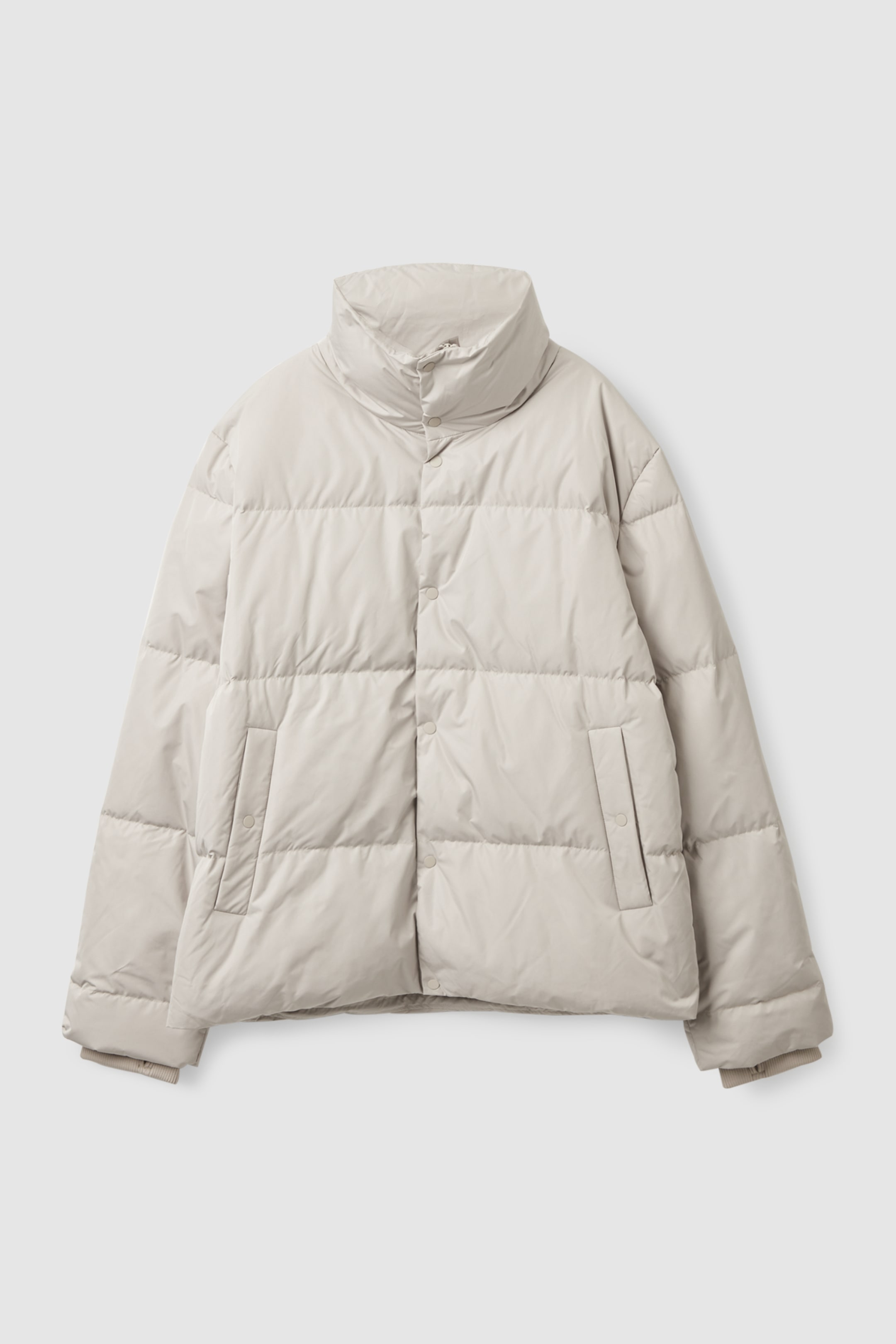 light grey puffer jacket