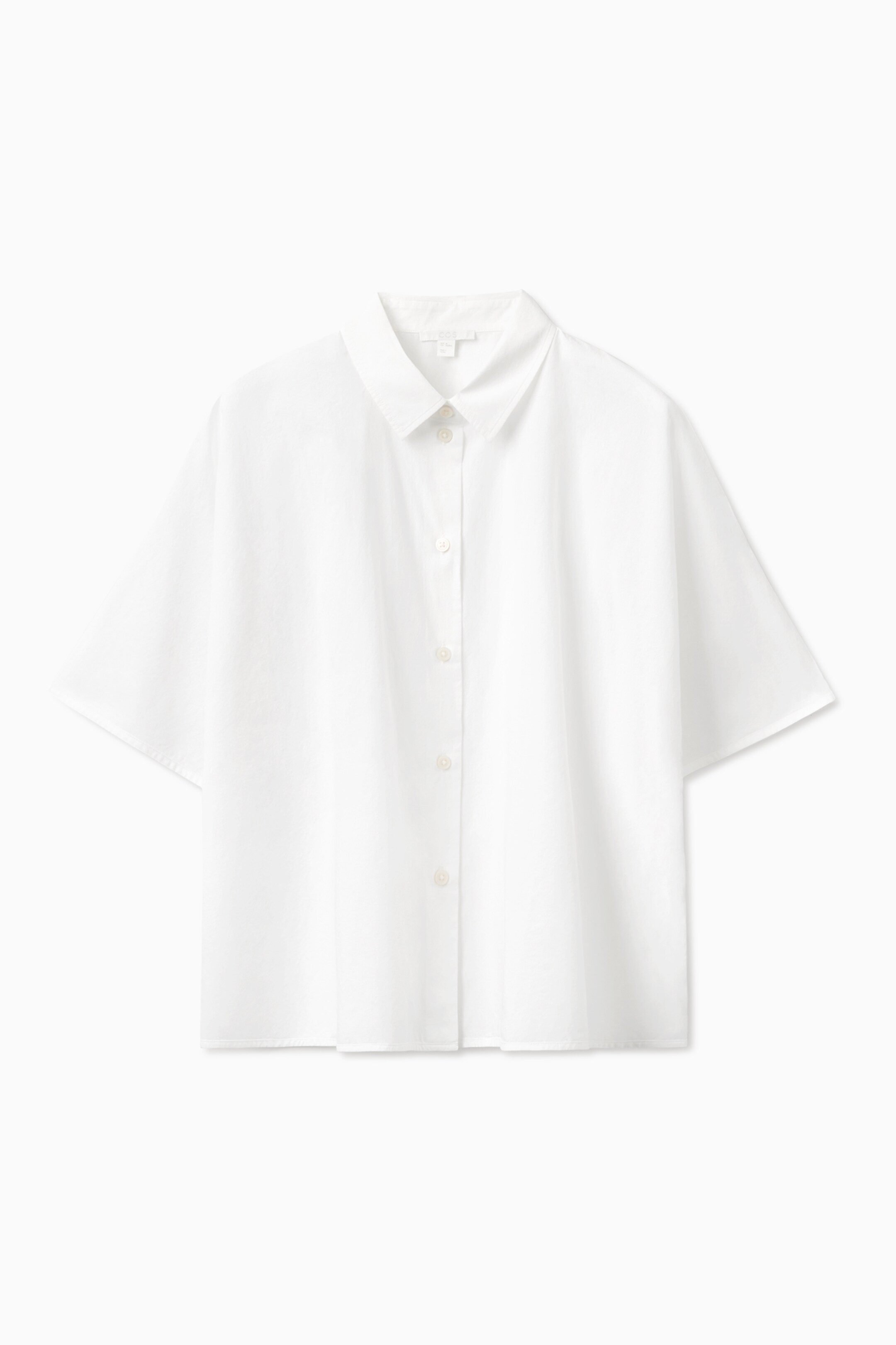 Front image of cos BOXY SHORT-SLEEVE SHIRT in white